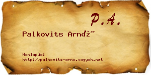 Palkovits Arnó névjegykártya